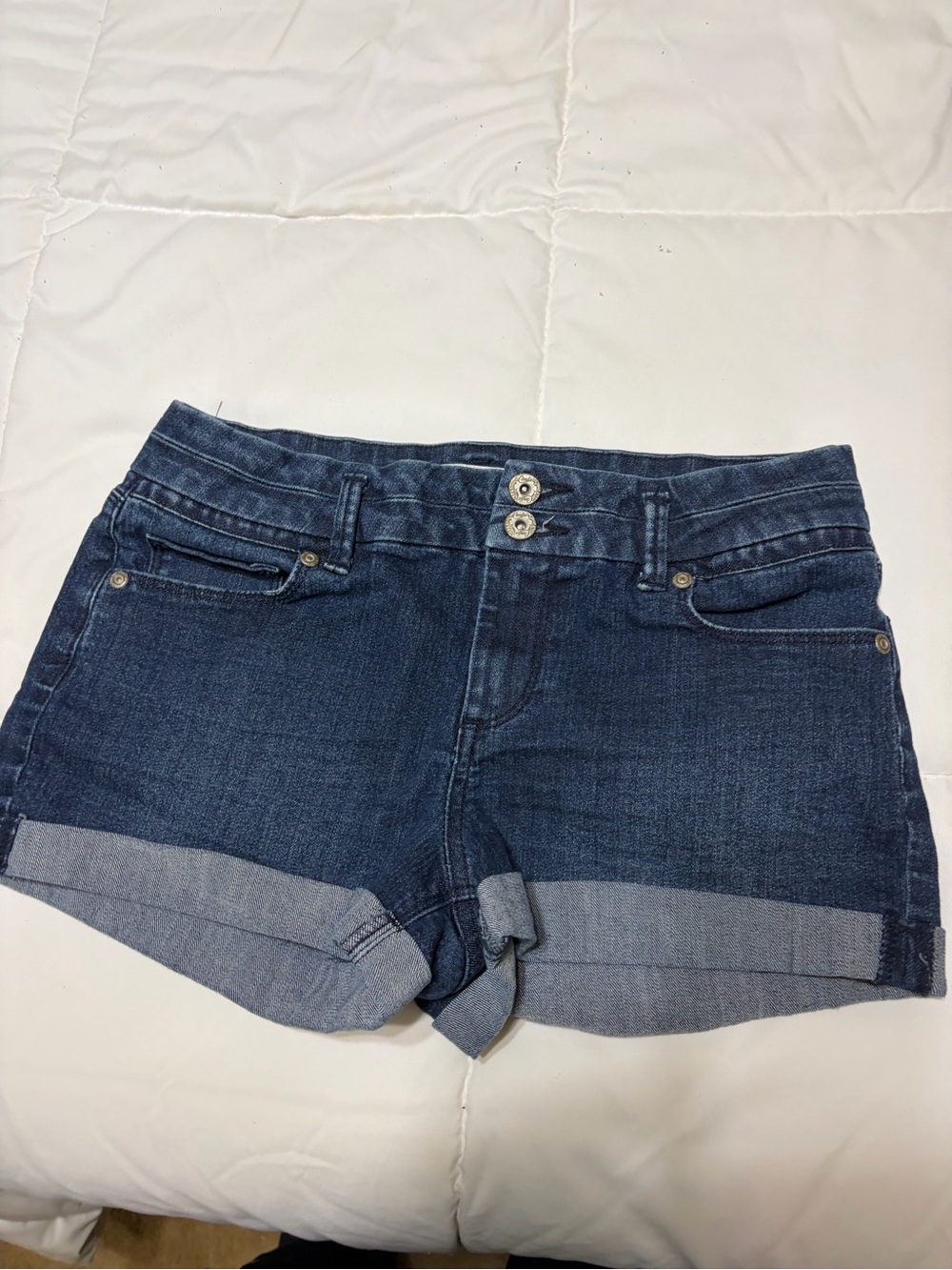 Candie's Dark Blue Rolled-Hem Denim Shorts